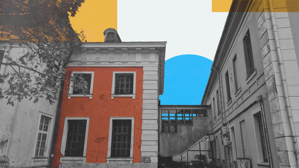 Concert Hall facade in Latvia.