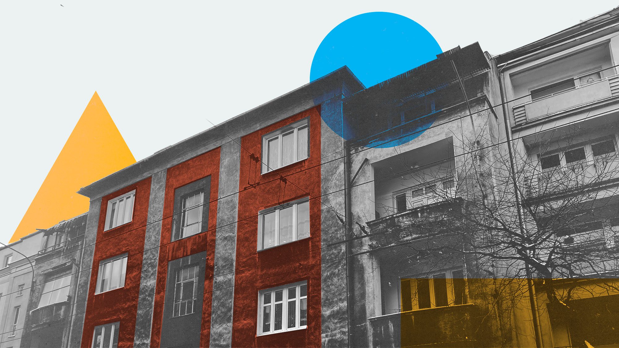 Historical residential building facade in Gdynia.