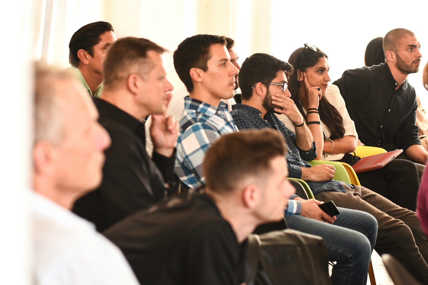 People participating in a public session