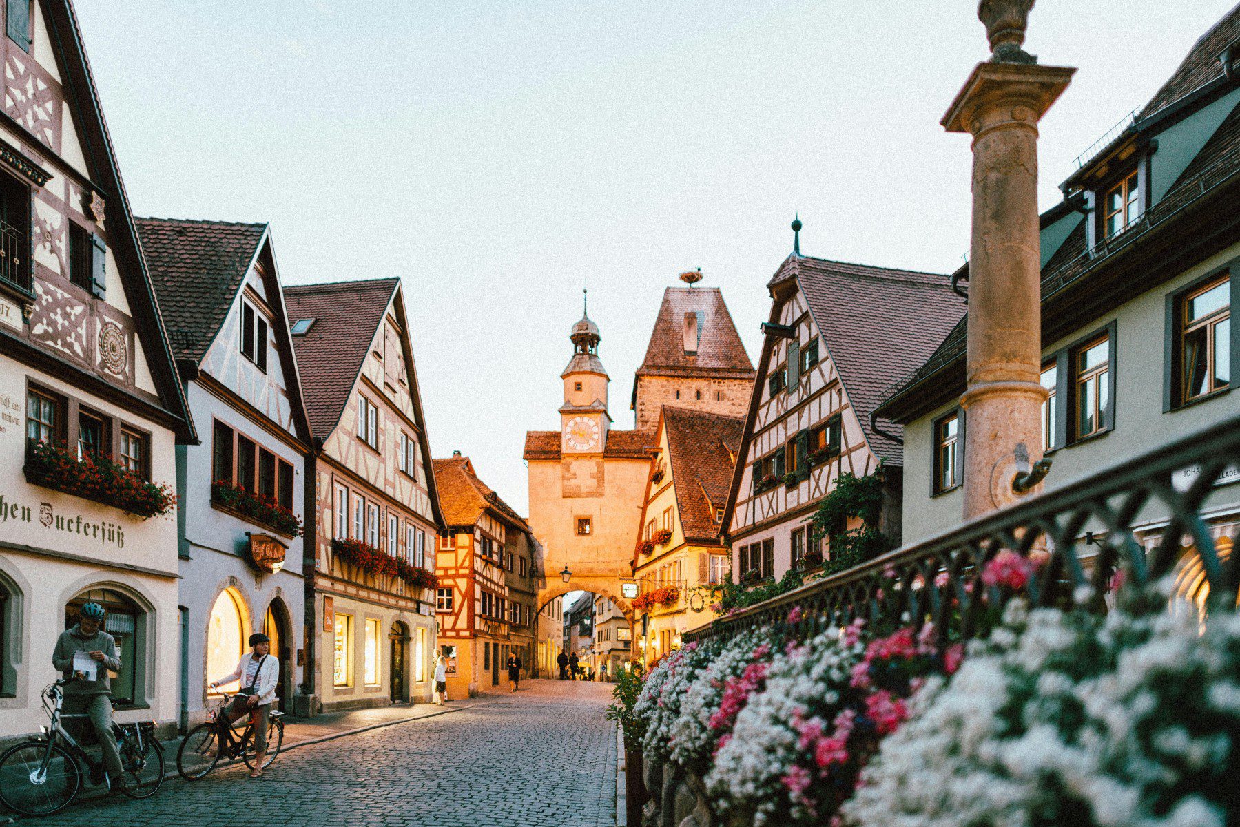 Small square of a European historic city
